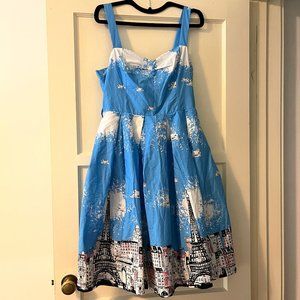 Lindy Bop Paris Print Dress NWT